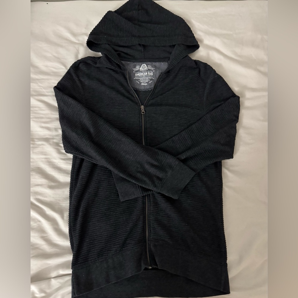 American Rag Men's Black Zip-Up Sweater